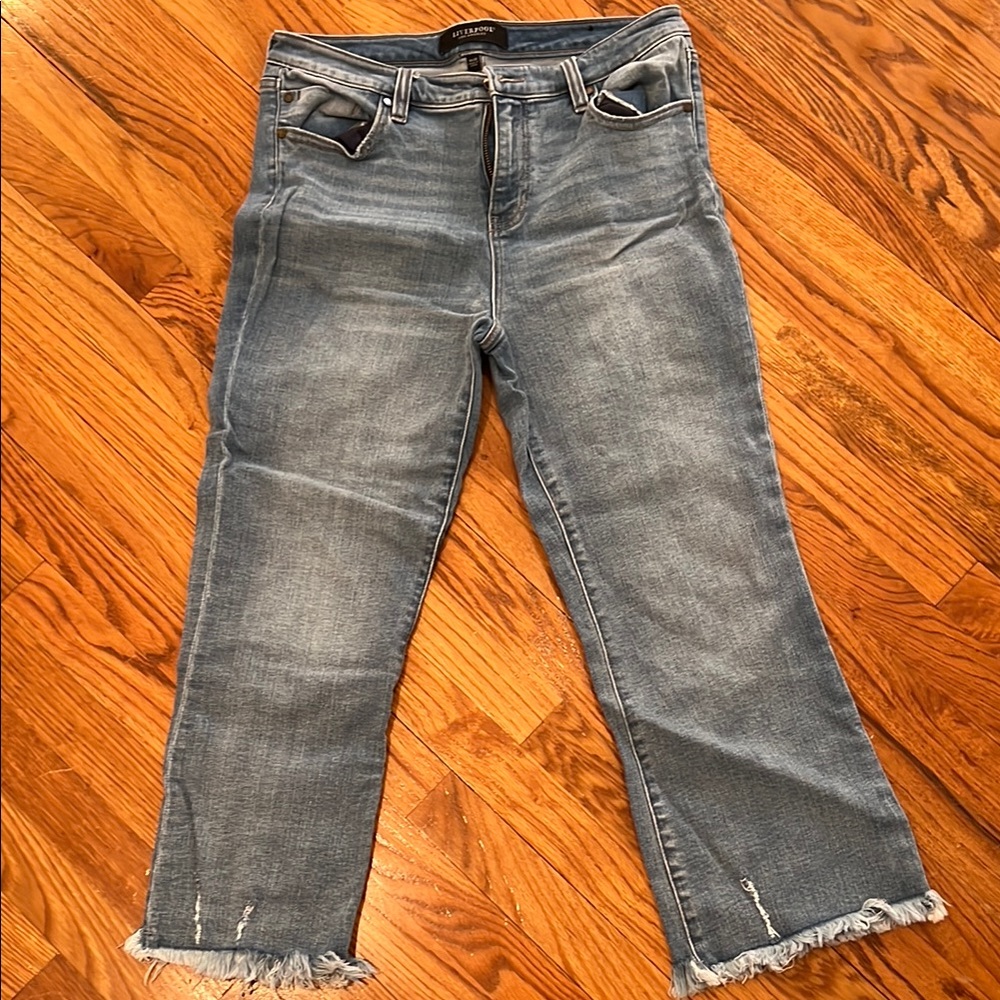 Liverpool Women's Blue Jeans with Frayed Hem